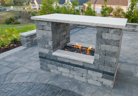 Stone Paver Outdoor fire place gas powered