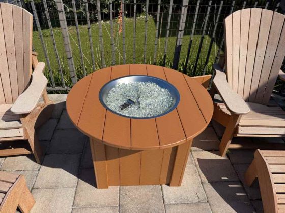 Round Poly Fire Pit Table